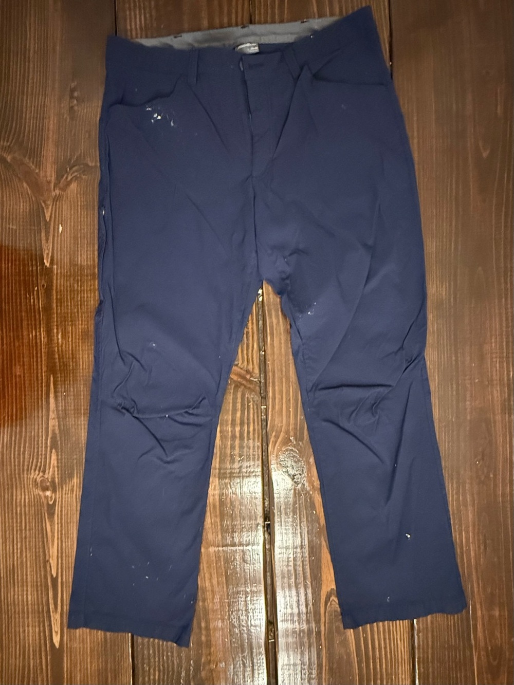 Eddie Bauer Navy Straight-Leg Chinos